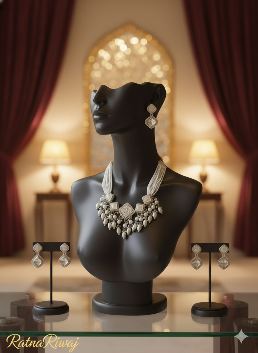 Beautiful Pearl Necklace & Earrings | Trending Jewelry in Indore